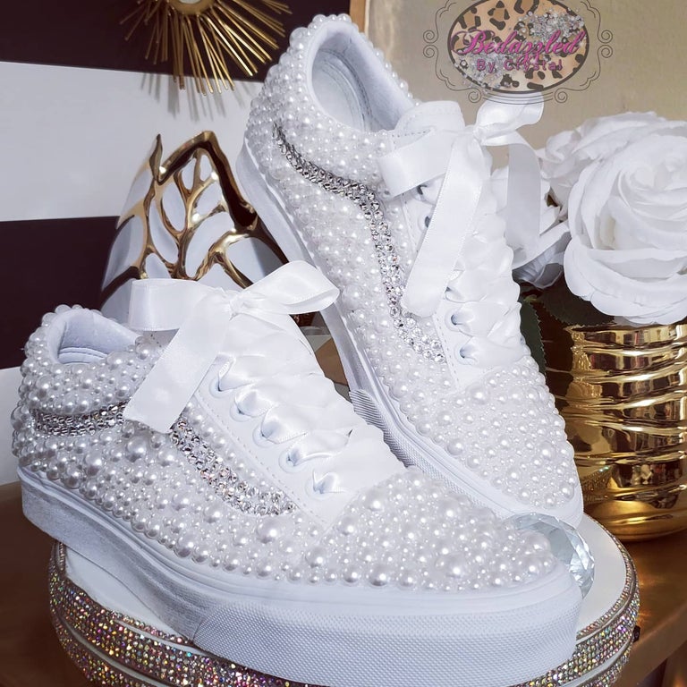 Bedazzled Pearl Vans