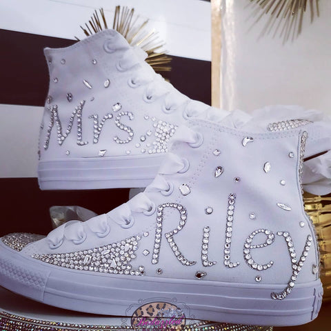 "Mrs. Lastname" High Top Bling Sneakers